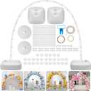 Balloon Arch Kit, Adjustable 10FT Wide & 8FT Tall Balloon Arch Stand Kit with Water Fillable Bases, Garden Arbors Plant Support Stand with 40pcs Balloon Clips for Wedding, Graduation, Holiday Party