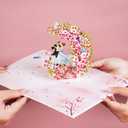 2 x Couple Dancing in the Moon Pop Up Anniversary Cards, 6x8in Wedding Anniversary Card, Valentines Day Card, 3D Romantic Gifts for Her, Him, Husband, Wife, Mom, Dad (Dancing in the Moon).