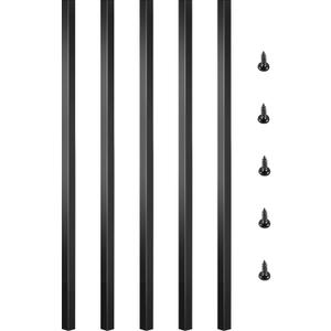 VEVOR Deck Balusters, 32"x0.75" Metal Deck Spindles, 101 Pack Staircase Baluster with Screws, Aluminum Alloy Deck Railing for Wood and Composite Deck, Square Baluster for Outdoor Stair Deck Porch