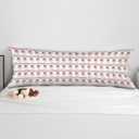 BNHJKFQZ Red Striped Santa 20x54 Body Pillow Cover with Zipper,Merry Christmas Decor,Coquette Preppy Pink Bow Xmas Striped Decorative Long Hug Pillow Cases for Bed Couch