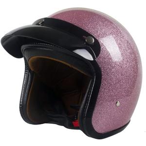Harssidanzar Retro Motorcycle Helmet 3/4 Open Face Helmet Vintage Style for Men Women, DOT Approved CU601 M