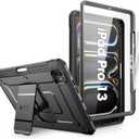SUPCASE for iPad Pro 13 Inch Case M4 2024 7th Generation with Pencil Holder (Unicorn Beetle Pro), [Built-in Screen Protector & Stand] Full-Body Rugged Cover for iPad Pro 13 Inch M4 2024 7th Gen, Black (iPad Pro 13", Black)