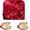 SEIUACN Travel Jewelry Case,Anti-Scratch&Portable Travel Organizer Pouch for Rings Bracelets Necklace Earrings,Small Jewelry Bag (Red)
