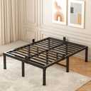 FUIOBYVV Full Size Bed Frame 18 inch Heavy Duty Metal Platform Bed Frame Full Support Up to 3500 lbs,No Box Spring Needed/No Shaking/Steel Slat Support/Noise Free/Easy Assembly