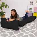 Kids Floor Pillow Cover - Premium Cushion and Lounger Covers for Pillows (King Pillows NOT Included) - Gifts for Teenage Girls, King Pillow Size, Faux Rabbit Fur - Black (88" x 32" (Pack of 1))