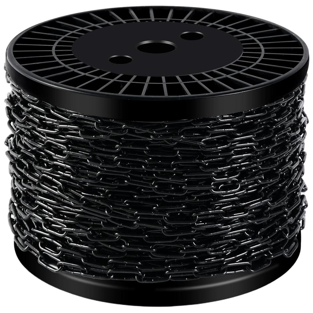 150 ft 1/12" Metal Hanging Chains Fixture Chain Decorative Black Chain Light Duty Chain Utility Chains for Hanging Plants, Basket, Light Fixture, Chandelier, Lamp (2mm 150ft)