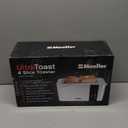 Mueller UltraToast Full Stainless Steel Toaster 4 Slice, Long Extra-Wide Slots for Bagels and Waffles, 6 Browning Levels, LED Display, Cancel/Defrost/Reheat Functions & Removable Tray, Kitchen Gadgets