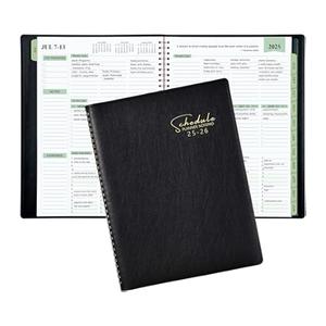 2025-2026 Planner - Business Planner 25-26, 3-Tier Schedule Planning Notepad, 2025 - 2026, Appointment Book, 8.74" x 11.38", 60 Minutes Intervals + Leather Cover + Monthly Tabs + Pocket - Black
