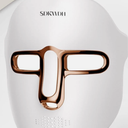 SDKWDH Red Light Photon Facial Mask, Wireless Rechargeable & Ergonomic Design with NIR, Portable for Home & Travel, Gold