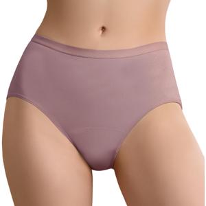 Absorbent Incontinence Underwear for Women Washable Urinary Leak Proof Brief Cotton 56 ML for Maternity Postpartum (Cherry L)