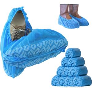 Premium Disposable Boot & Shoe Covers Booties | 50 Pack | Durable, Non-Slip, Non-Toxic, Water Resistant, Recyclable Protectors for Indoor & Outdoor | Large Size Fits Most Shoes