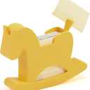 Li&Zhao Wobble Horse Sticky Note Holder Silicone Label Holder Stand, 2026 Year of the Horse Good Luck Stable Rocking Horse Design for Tabletop Organizer, Office Desk Accessory, Home Decoration(Yellow)