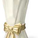 Ceramic Bow Vase White Flower Vase for Home Decor White Ceramic Vases for Boho Style Cute Modern Bouquet Flower Vases 9.2 Inch Large Vasefor Shelf Decor Table Living Room Wedding Farmhouse Office