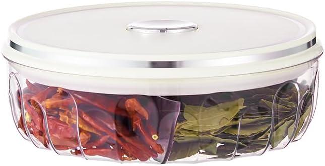 Round Spice Organizer Box with Lid  5-Compartment Clear Seasoning Container for Kitchen  BPA-Free Food Grade Storage for Herbs, Dried Chili, Star Anise & More