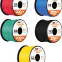 Iron Forge Cable 12 Gauge Primary Automotive Wire - 5 Roll Assortment Pack 1000 Ft Total Length - 200 Ft of Copper Clad Aluminum Wire per Roll - for Home or Automotive