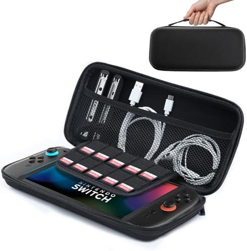 amCase Carrying Case for Nintendo Switch  [7.9''] 2025 - Protective Hard Shell Portable Travel Carrying Case Pouch for Switch Console and Accessories (Black), 1 Piece