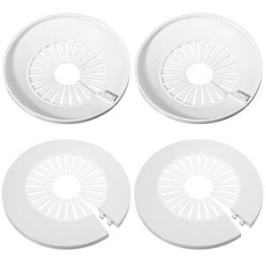 Shimmeroo 4Pcs Wall Hole Cover, 30mm-55mm Escutcheon Plate Wall Flange Pipe Cover Decoration, PVC Outer Diameter Tube for Water Tube Floor Plumbing Decoration