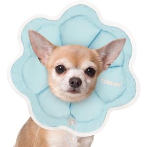 Soft Dog Cone Collar Alternative for Dogs(Adult Yorkshire Adult Chihuahua Pomeranian), Comfortable Dog Neck Recovery Cone, Adjustable Head Pillow Cone After Surgery to Stop Licking (S(Neck Girth:6.3"-9"), Blue)