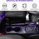 18PCS Full Set Interior Trim Kit for Jeep Wrangler JK JKU 2011-2018 4 Door,Center Console Door Handle Side Outlet Cup Holder Gear Cover Trim (Purple)