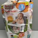 Bright Starts Pop N Sit Portable Booster Seat, 3-in-1 Floor Seat, Travel High Chair & Toddler Booster with Feeding Tray, Indoor/Outdoor, Grey, 6 Months3 Years