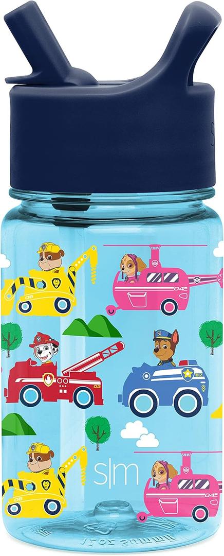 Simple Modern Nickelodeon Paw Patrol Kids Water Bottle Plastic BPA-Free Tritan Cup with Leak Proof Straw Lid | Reusable and Durable for Toddlers, Girls | Summit Collection | 12oz Paw Patrol Adventures
