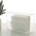 Acrylic Rectangle Facial Tissue Box Holder - Waterproof Dispenser with Non-Slip Base for Bathroom, Kitchen, Office & Car (Frosted, 9.37"x5.03"x3.3")