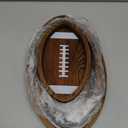 Geetery 3 Pcs Football Serving Trays and Platters Wooden Shaped Football Plates Soccer Serveware Tailgate Party Serving Platter for Game Party Decorations, 13'', 11'', 8.7''