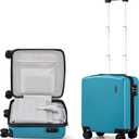 Hanke 16 Inch Underseat Carry On Luggage, Airline-Approved Hard Shell Small Suitcase with Spinner Wheels, Lightweight Tsa Lock Travel Luggage for Short Trips(Caribbean Blue)