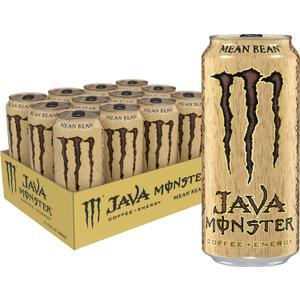 Monster Energy Java Monster Mean Bean, Coffee + Energy Drink, 15 Ounce | Pack of 12