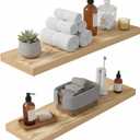 Lufia Floating Wall Shelves, Set of 2, MDF with Invisible Brackets, Modern Storage for Bedroom, Bathroom, Living Room, Kitchen (Oak, 24" W x 7" D x 1.5" H (2 Pieces))
