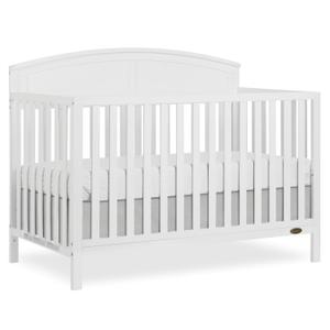 Dream On Me Storybrooke 5-in-1 Convertible Full-Size Baby Crib, GreenGuard Gold & BSA Certified, Convert to Toddler, Day & Full-Size Bed Sustainable Pinewood, 3 Mattress Height Settings - White