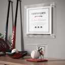 NIUBEE Baseball Display Stand and Card Holder, Acrylic Baseball Stand with Red Base, Suitable for Golf Ball, Softball, Tennis Ball (2-Pack)