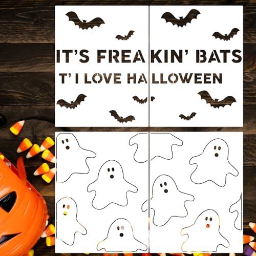 Halloween Stencils for Door Mats 17x26inch Large Halloween Doormat Stencils Reusable Boo Ghost Stencil Draw Templates for Painting on Wood Fabrics Porch Door Mat DIY Crafts Decor