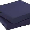 Topotdor Outdoor Chair Cushions Set of 2, 18.5"x16.5"x3" Waterproof Patio Chair Cushions for Outdoor Furniture, Square Corner Outdoor Seat Cushions Color Fastness Chair Pads with Ties, Blue
