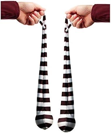 Zeekio Kids Sock Poi - 22" Length - Quality Stretch Material POI with Bean Bags (Black and White Stripes)