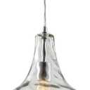 JONATHAN Y 9" Chrome 1-Light Metal and Glass Schoolhouse Pendant Light, Adjustable Height Twirled Teardrop Silhouette for Kitchen Island, UL Listed, LED Bulb Included JYL3519A