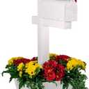 Mailbox Planter Box – Fits True 4x4 (3.5") & 6x6 (5.5") Posts, Wrap-Around Resin Planter, 24” 16 Gallon, White, 22''L x 22"W x 14"H