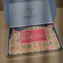 American Mahjong Game Set, 166 Light Green Tiles, 4 All-in-One Color Rack/Pushers, Complete Mahjong Tile Set, Light Green Carrying Bag