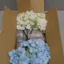 Yungyan Set of 4 Coastal Glass Vases with 8 Blue and White Hydrangea Flower Coastal Flower Vase with Boho Rope Wrapping for Beach Table Centerpiece Wedding Floral Arrangement Nautical Home Decor