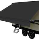 Dulepax RV Awning Fabric Replacement(14'2" Fabric) Upgrade 18.5oz Heavy Duty Vinyl RV Replacement Awning, Universal RV Canopy Replacement for All Trailer Motorhome Awning Brands (Black)