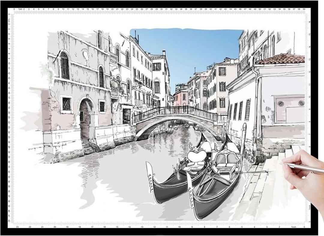 A2 Light Pad - 26"x19", 10000+ LUX Super Bright 10 Levels/Stepless Dimming 3 Colors Art Light Board Extra Large with UL Adapter for Diamond Painting, Tracing, Drawing, Sketching - Aluminum Frame
