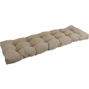 Blazing Needles Twill Tufted Bench Cushion, 55" x 19", Toffee