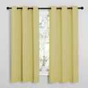 NICETOWN Paler Yellow Room Darkening Curtains for Kitchen, Window Treatment Thermal Insulated Solid Grommet Room Darkening Curtains/Drapes for Bedroom (Set of 2, 42 inches Wide by 48 inches Long)