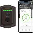Kwikset Halo Touch Fingerprint Wi-Fi Smart Lock, Keyless Entry Door Low Profile Deadbolt, Geofence Auto-Unlock, Grade AAA Certified, No Hub Easy Install, Venetian Bronze Lifetime Finish, Arch