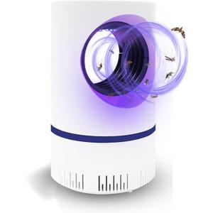 Fruit Fly Trap Flying Insect Traps Fan Powered Indoor Bug Catcher for Mosquitoes Gnats Fruit Flies Mosquito Killer Effective Blue Light (1, White)