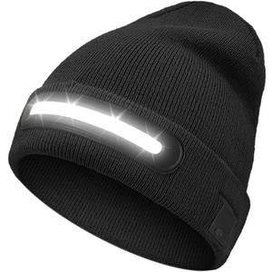 Unisex Beanie with LED Light, Gifts for Men Women Dad Father Husband Wife Boyfriend Valentine Birthday Black (One Size)