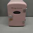 Frigidaire Retro 9-Can Mini Personal Fridge Portable Cooler for Car, Office, Bedroom, Dorm Room, or Cabin, 11.8" D x 7.1" W x 10.1" H, PINK