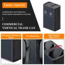 Commercial Dual 13 Gallon Trash Can with Lid for Recycling, Matte Black