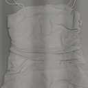 Floerns Women's Glitter Sleeveless Ruched Party Clubwear Bodycon Mini Dress, Medium, White Pure)