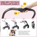 2-in-1 Baby Stroller with Bassinet Mode - Folding Infant Newborn Pram with Reversible Seat - for 0-36 Months Baby Girl Pink